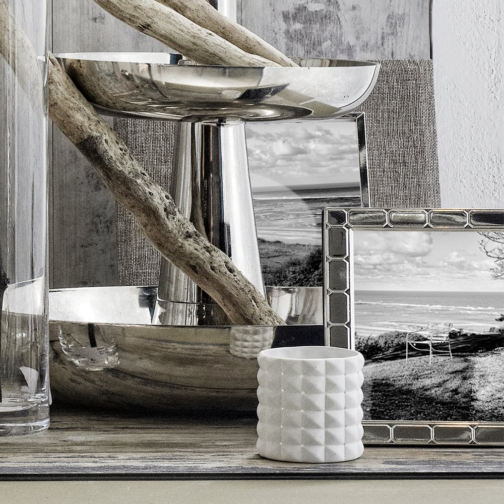 Photophore décoratif en porcelaine blanc h8 — vue 3