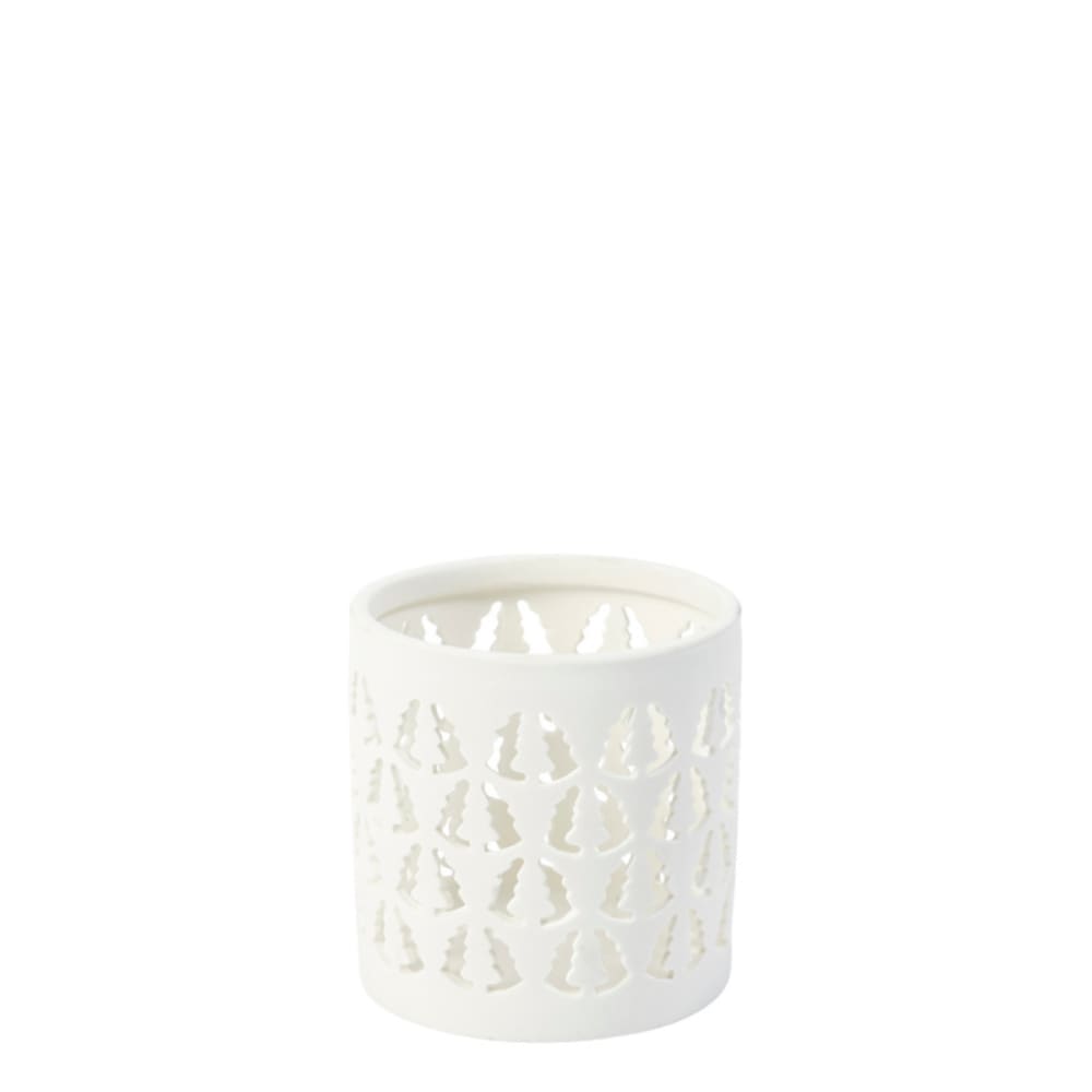 Sia Deco Dekoratives Windlicht aus Keramik H7, Weiß style modern Weiß Keramik