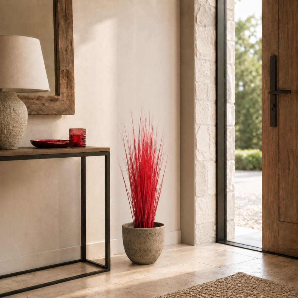 Spuntone in erba artificiale rosso h75 - Sia Deco