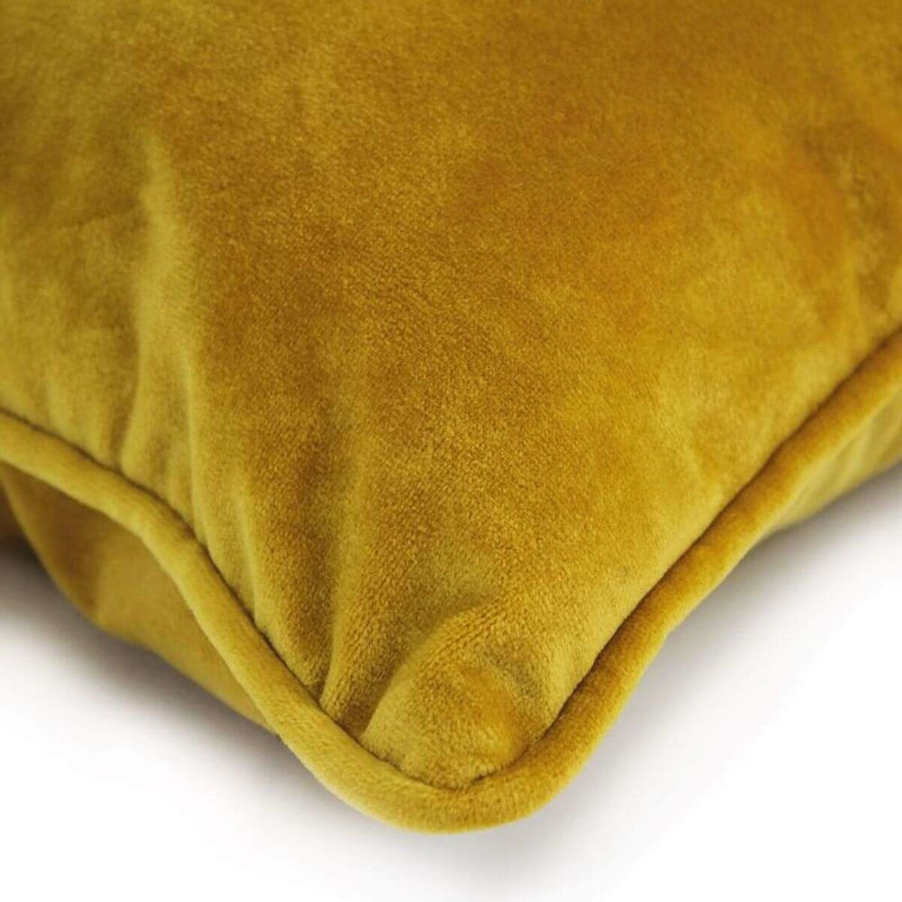 Coussin en velours jaune 60x40