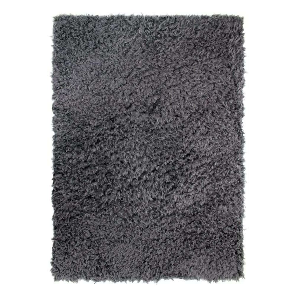 Alfombra suave de piel sintética gris oscuro 160x230