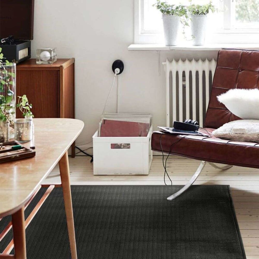 Tapis en cuir noir 120x170 — vue 3