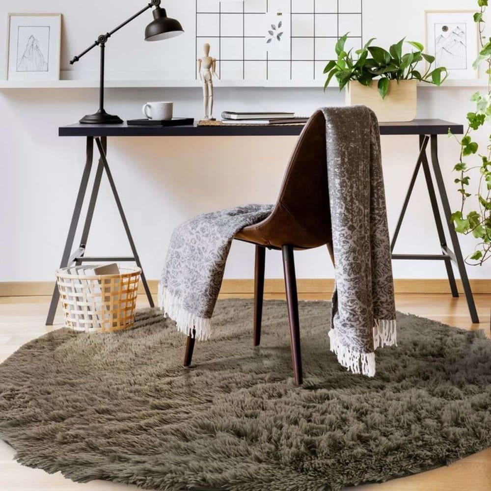 Tapis à base fine et souple extra doux taupe diam.160 — vue 3