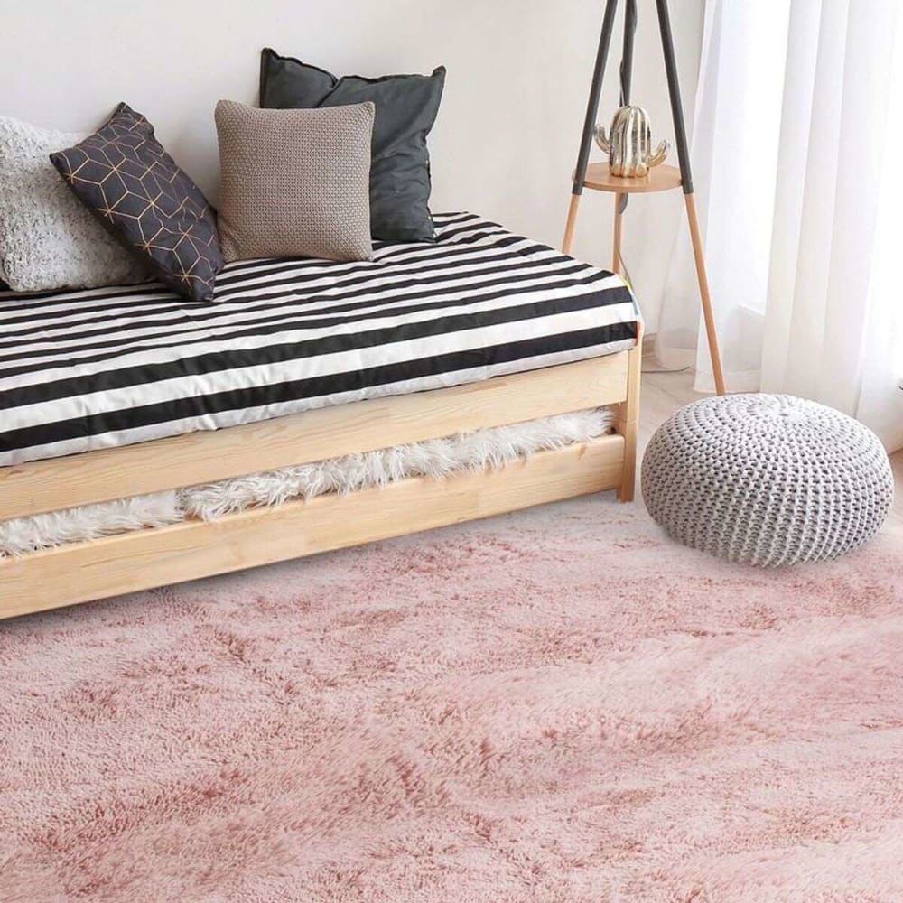 Tapis à base fine et souple extra doux rose 160x230 — vue 3