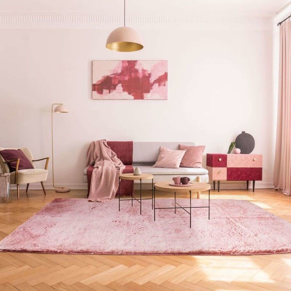 Tapis à base fine et souple extra doux rose 190x290 — vue 3