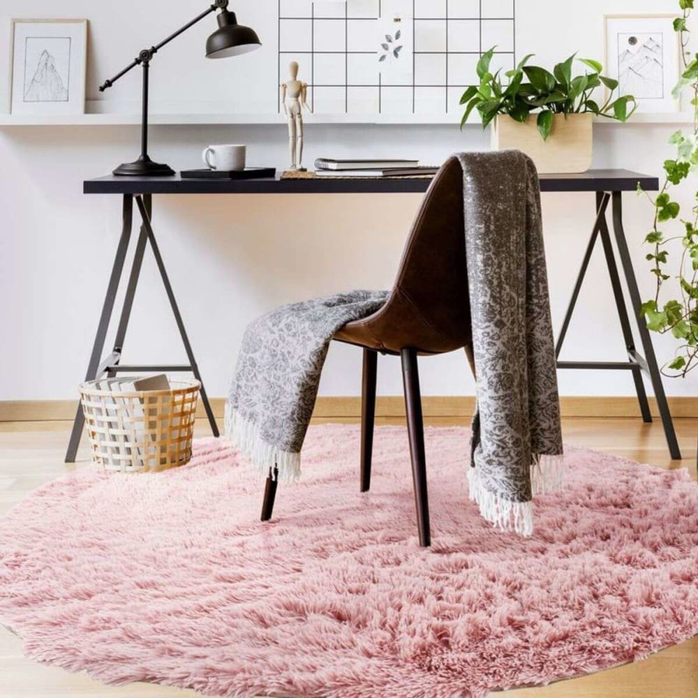 Tapis à base fine et souple extra doux rose diam.160 — vue 3