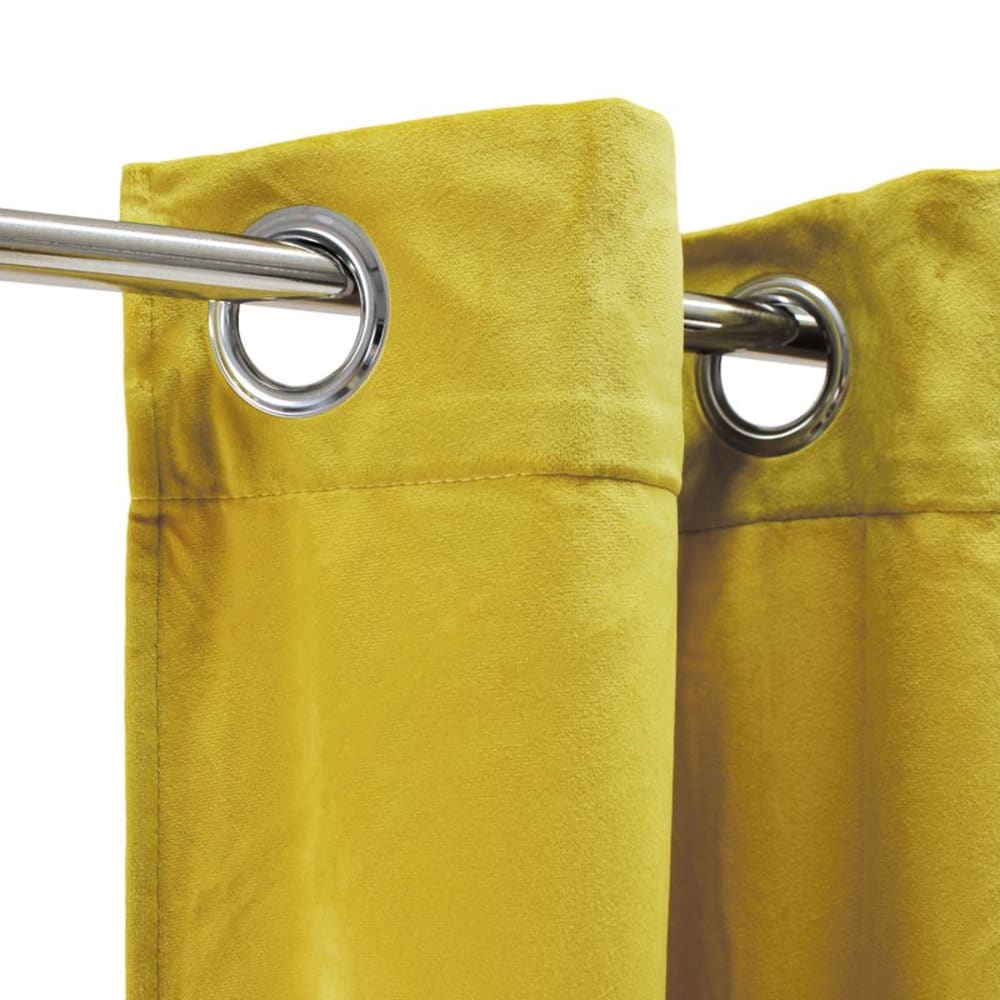 Rideau toucher velours jaune 140x250 — vue 3