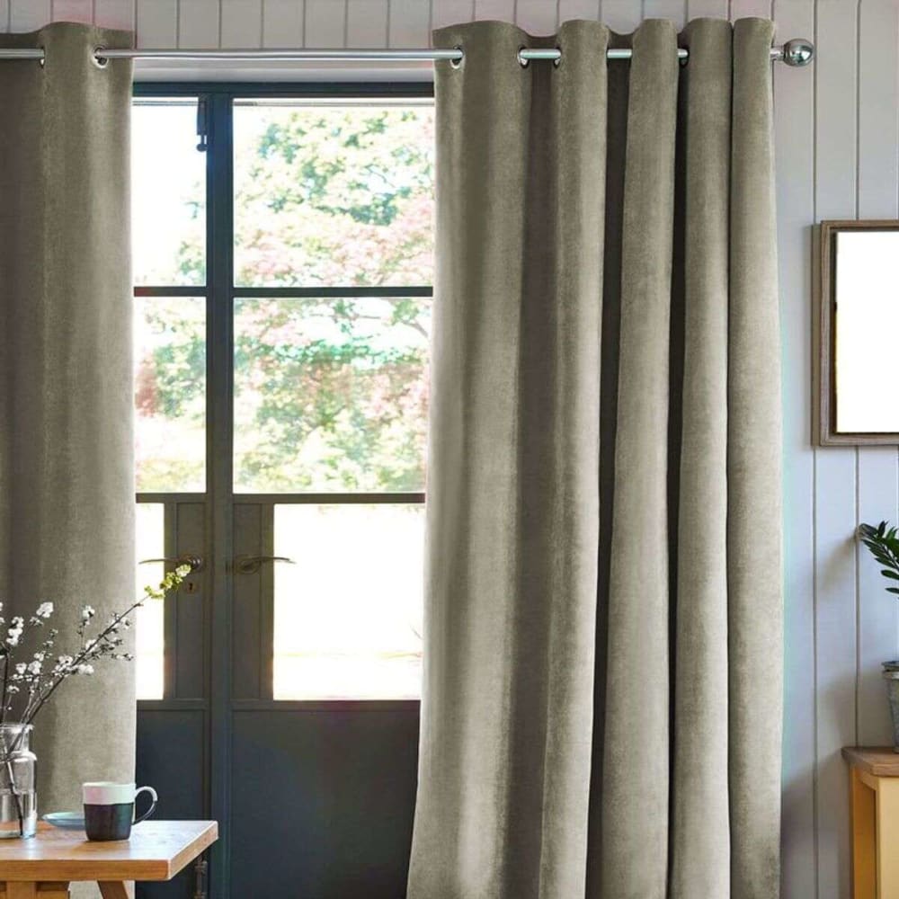 Rideau toucher velours taupe 140x250 — vue 3