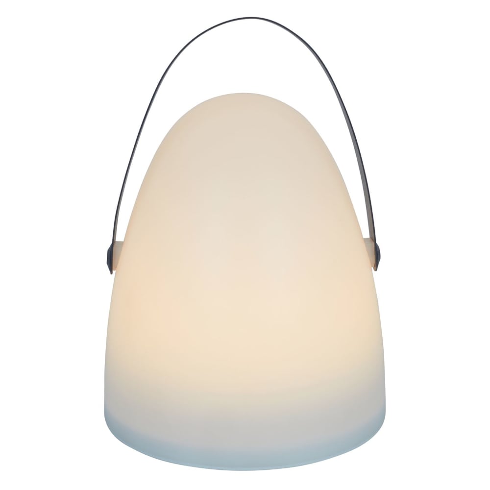 Lampe d'extérieur à poser avec poignée hauteur 30 cm blanc et noir
