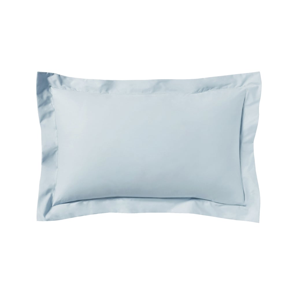 Taie d'oreiller unie en percale de coton bleu 50x70