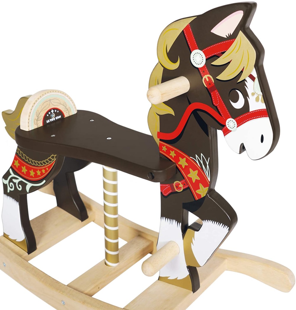 Caballo balancín de madera tiovivo de feria