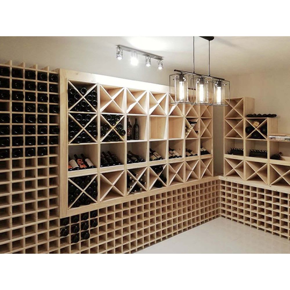 Casier à bouteilles en pin massif brut 78 bouteilles
