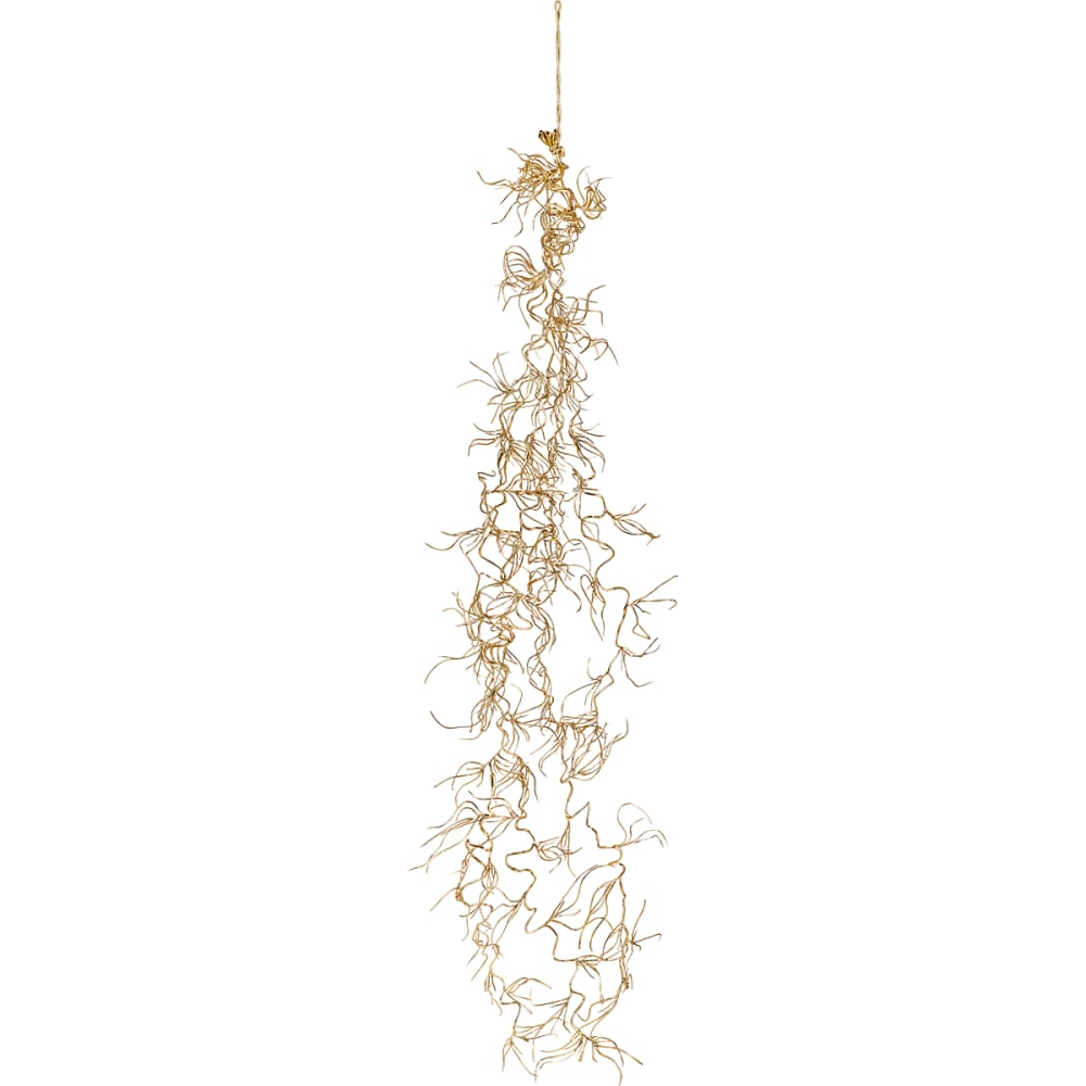 Guirlande de racines artificielle effet métallique dorée H82