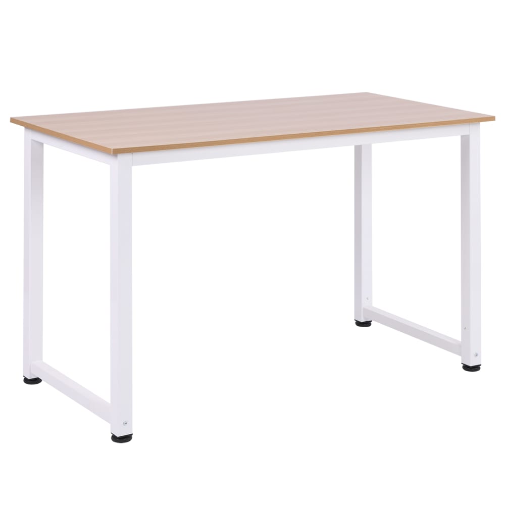 Mesa de ordenador 120x60x76 cm roble y blanco