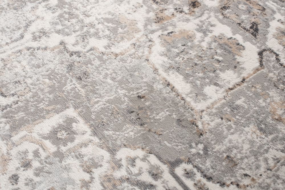 Tappeto da soggiorno classico crema beige grigio fiori 300x400 -