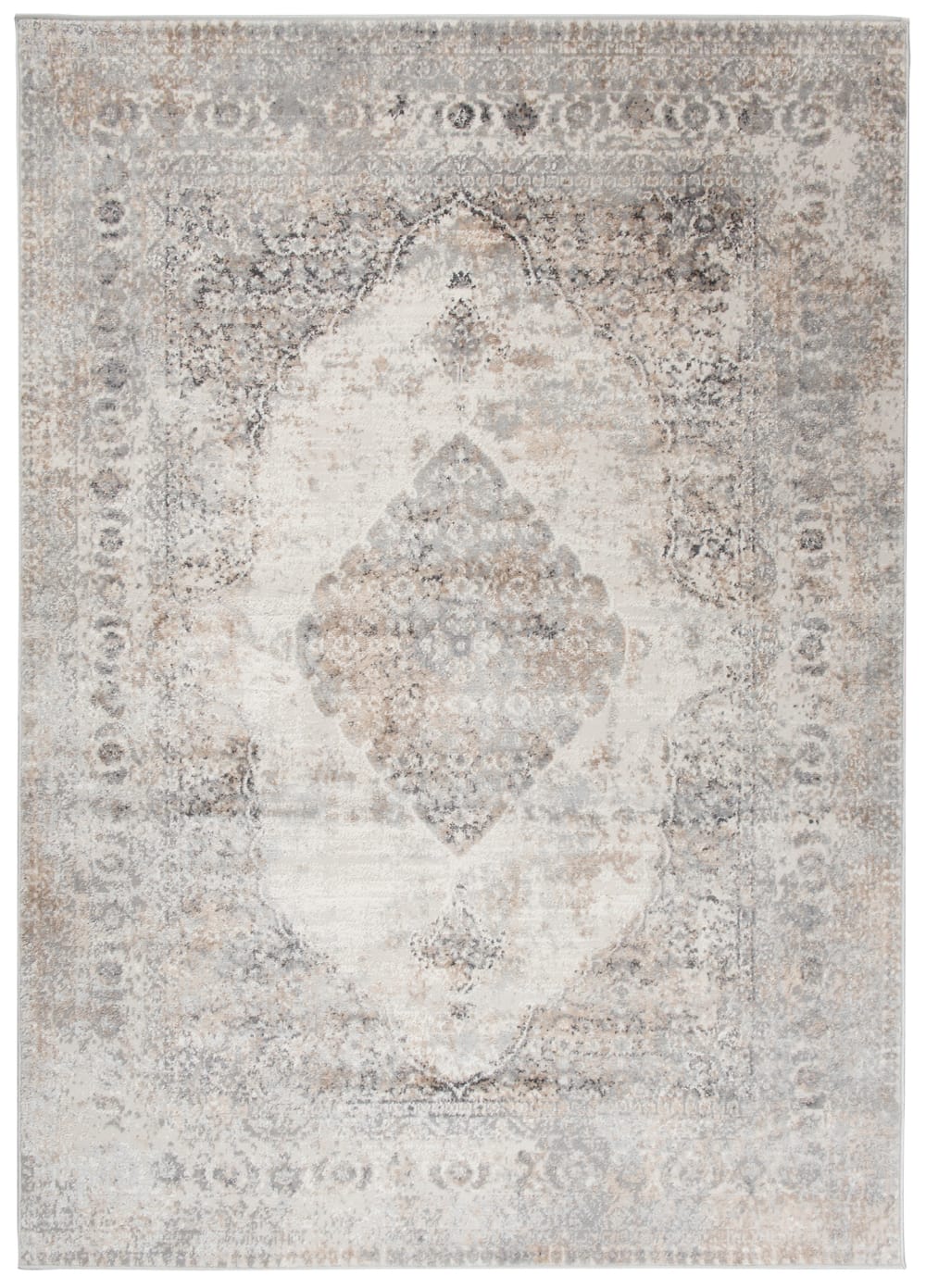 Alfombra para salón comedor clásico café gris flores 200x300