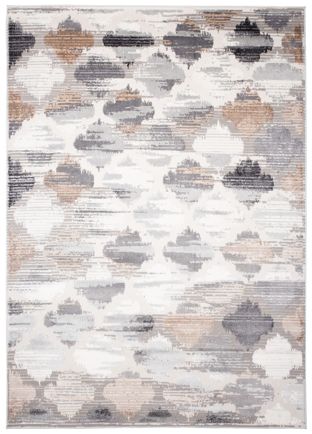 Alfombra para salón dormitorio gris beige crema treillis 300x400
