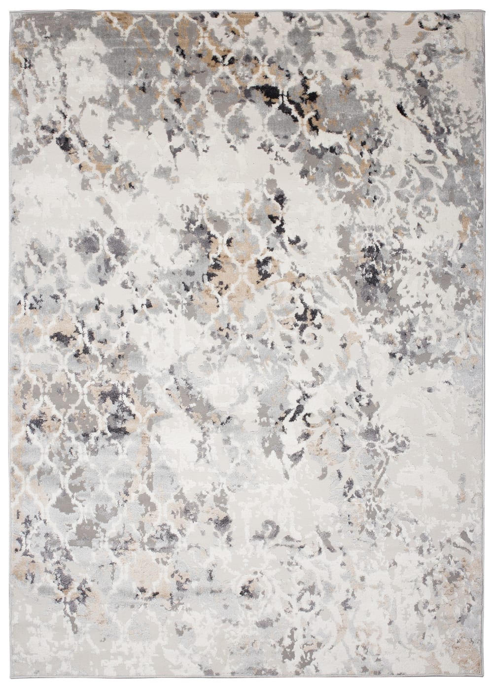 Alfombra salón dormitorio gris crema beige negro treillis 160x220