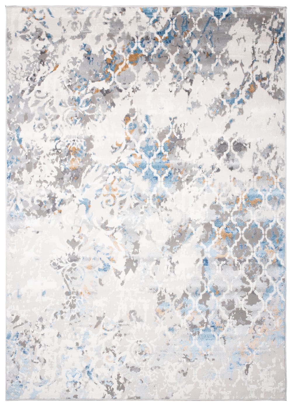Alfombra de salón dormitorio gris crema azul marrón treillis 160x220