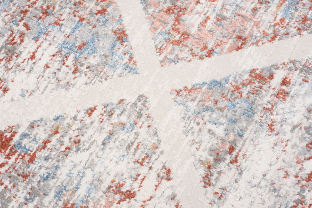 Tappeto da soggiorno beige rosso grigio blu quadri 120x170 -
