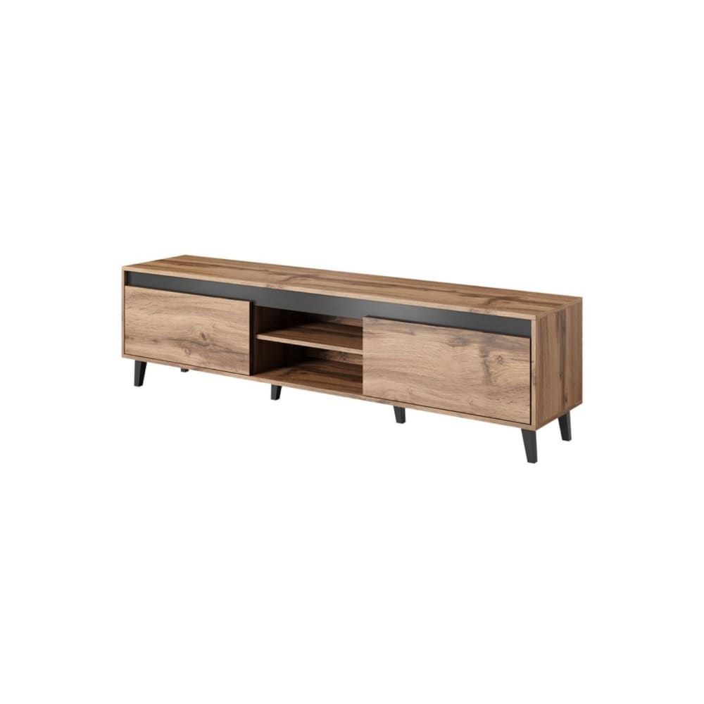 Meuble tv effet bois et noir 170 cm bois — Beyit