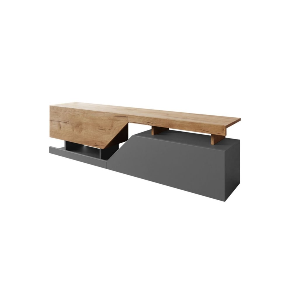 Meuble tv 160 cm style industriel bois / gris — Beyit