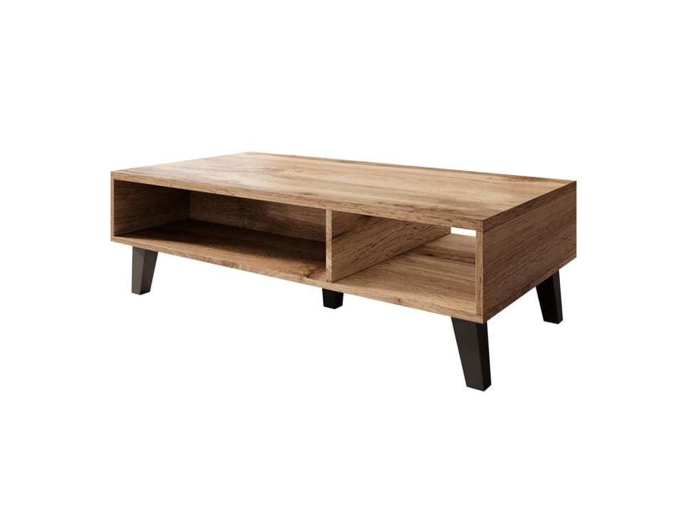 Table basse effet bois et noir 110 cm bois / gris - Maisons du Monde
