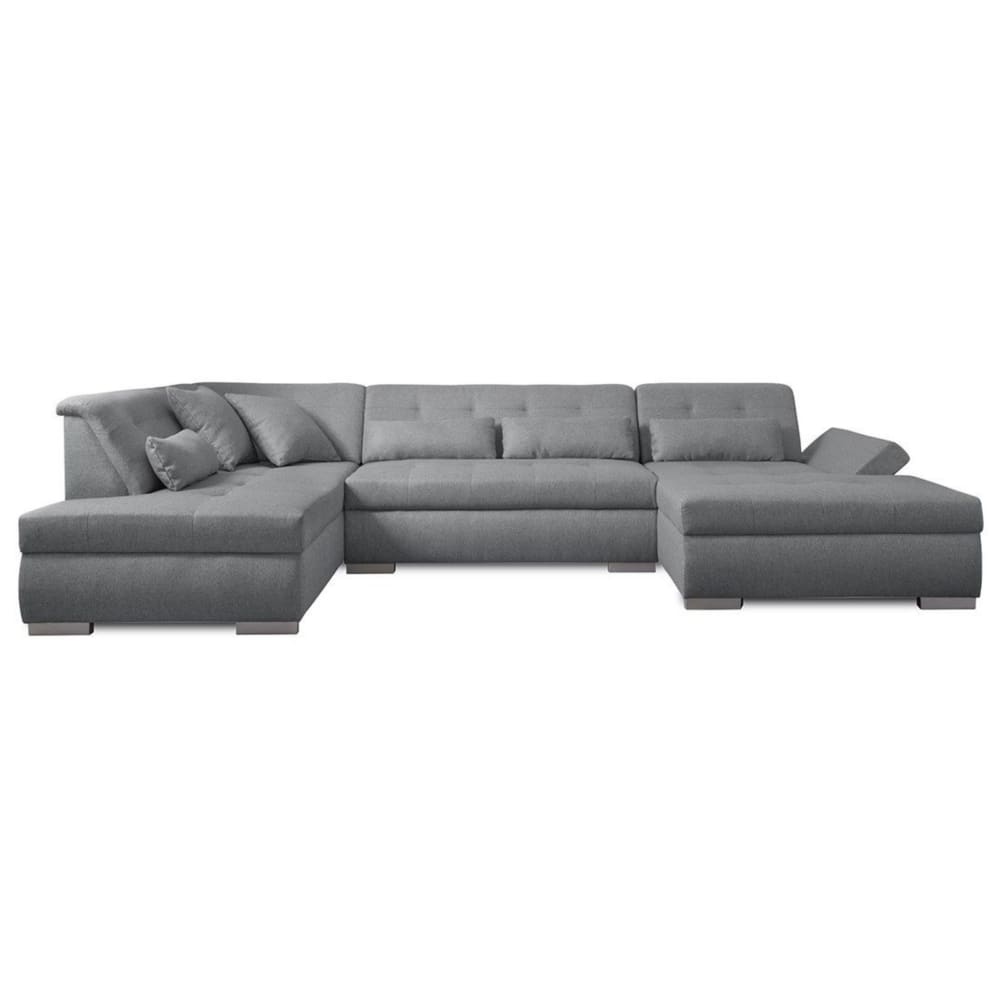 Canapé panoramique 7 places en Tissu Gris clair