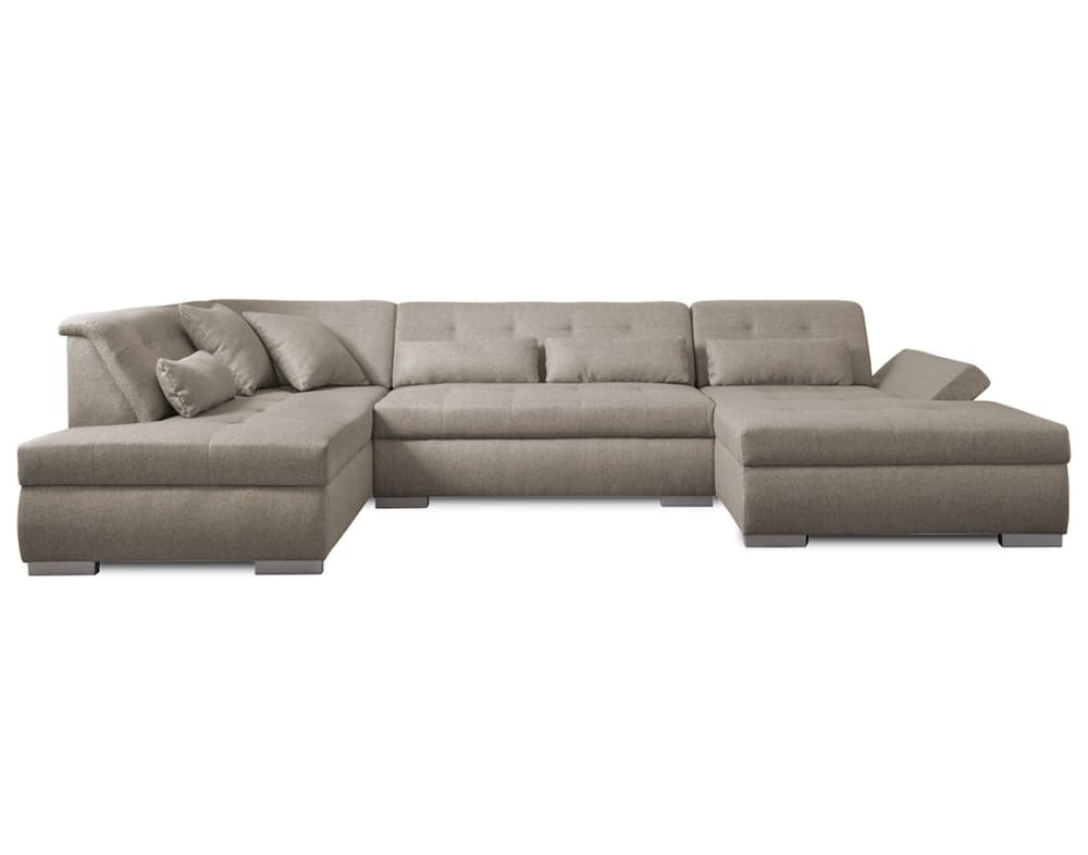 Canapé panoramique d'angle gauche 7 places xxl beige - Maisons du Monde