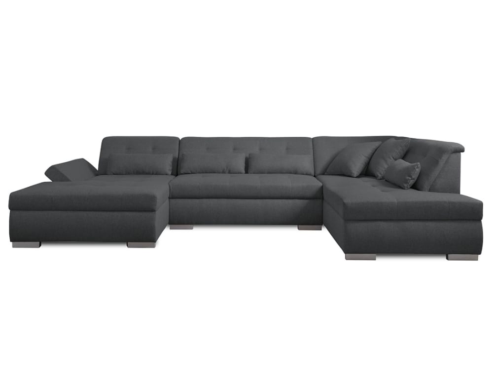 Canapé panoramique d'angle droit 7 places xxl gris foncé - Maisons du Monde