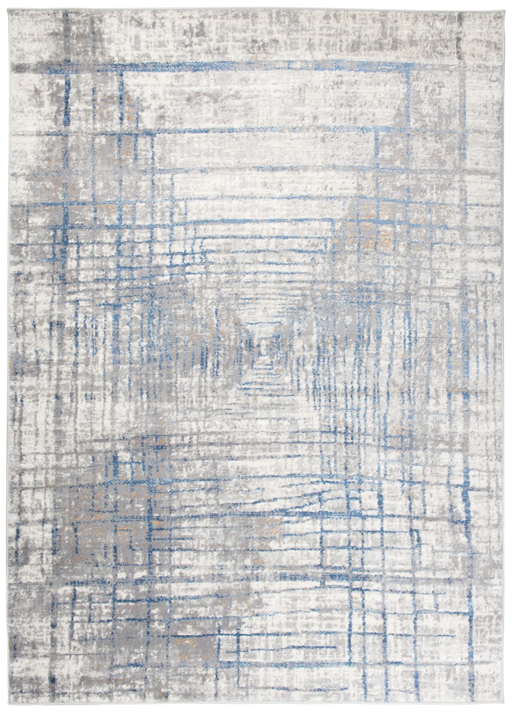 Alfombra para salón comedor azul crema gris rayas 120x170