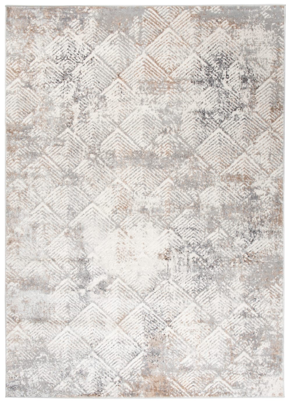 Alfombra de salón comedor vintage gris beige geométrico 160x220