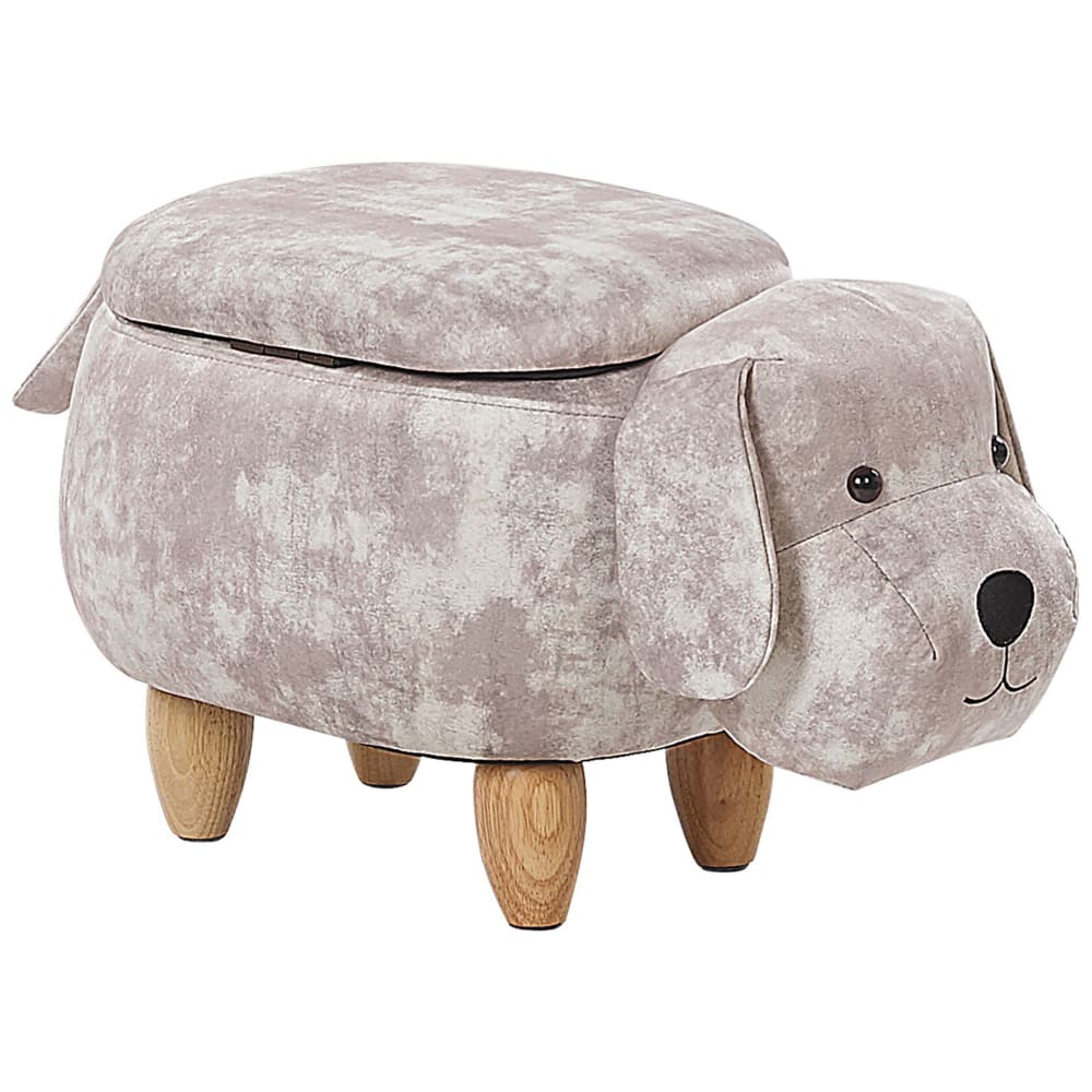 Tierhocker aus Samtstoff L36 cm, beige - Maisons Du Monde