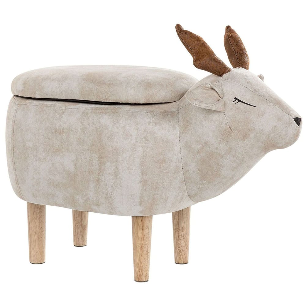 Tierhocker aus Stoff L31 cm, beige - Maisons Du Monde