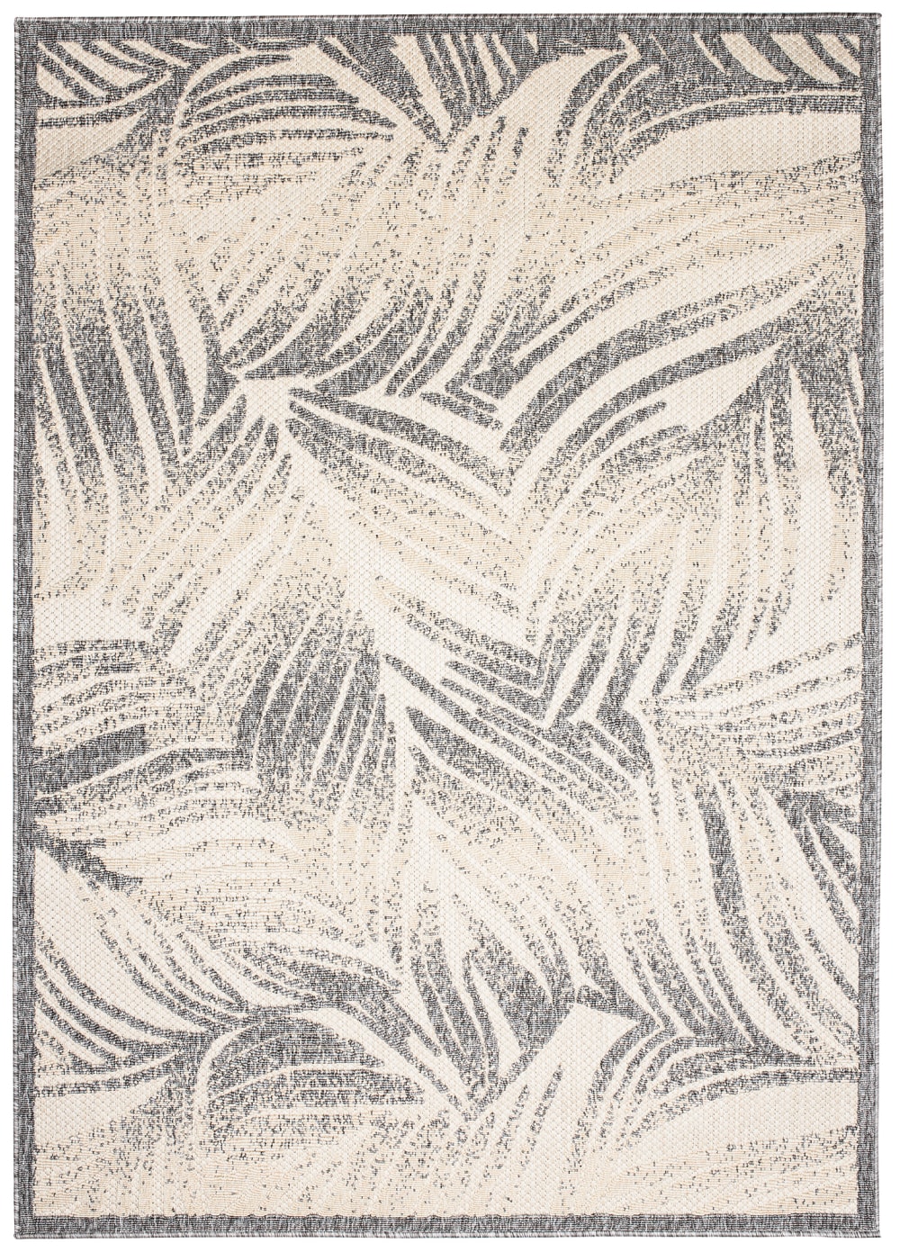 Alfombra exterior interior 3D gris beige crema palma 80 x 150 cm