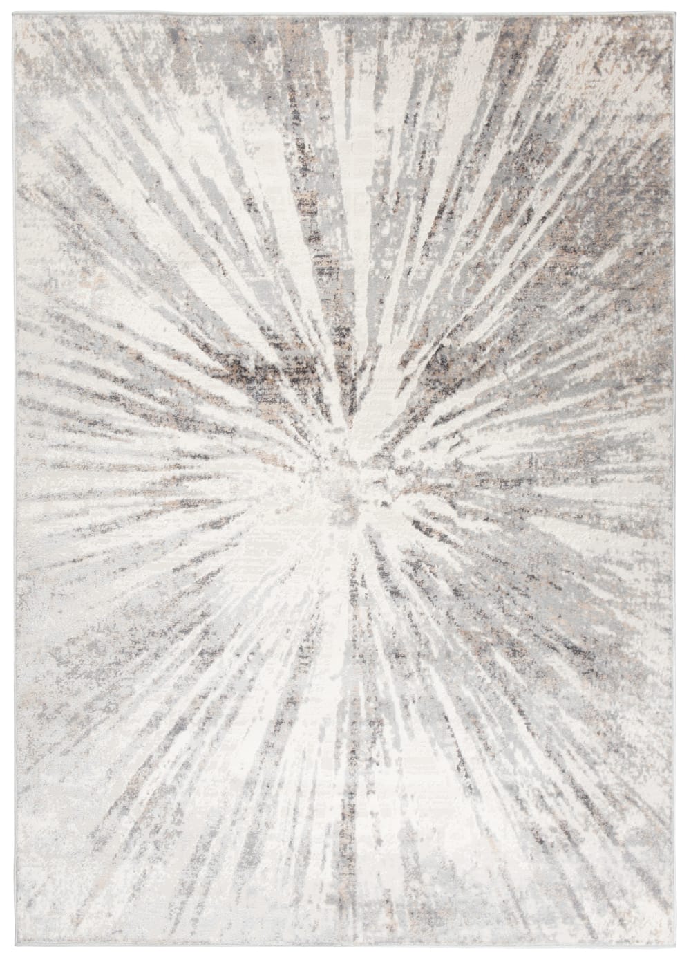 Tappeto da soggiorno grigio crema marrone astratto 140x200 - Modello Contemporaneo - Marrone - PES - Poliestere