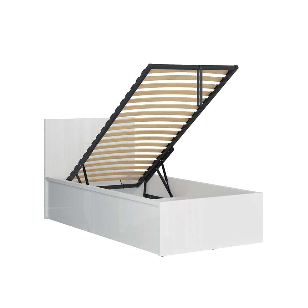 Lit coffre 90x200 sommier - blanc