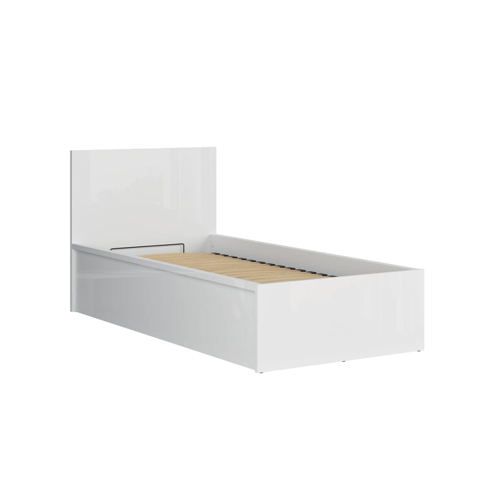 Kastenbett 90x200 inkl. Lattenrost MDF Weiß - Maisons Du Monde