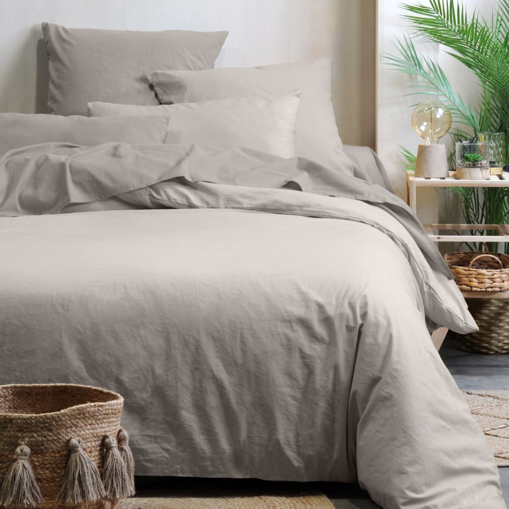 Parure de couette 100% coton 57 fils imprimée 260x240cm 2 taies - Maisons du Monde