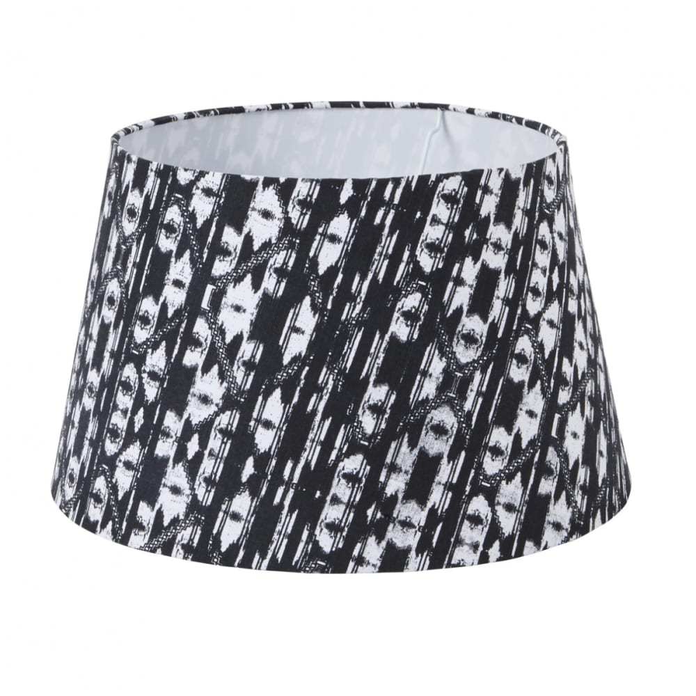 Sia Deco Dekorativer Lampenschirm aus Baumwolle H27, Schwarz-Weißer style modern Schwarz Baumwolle