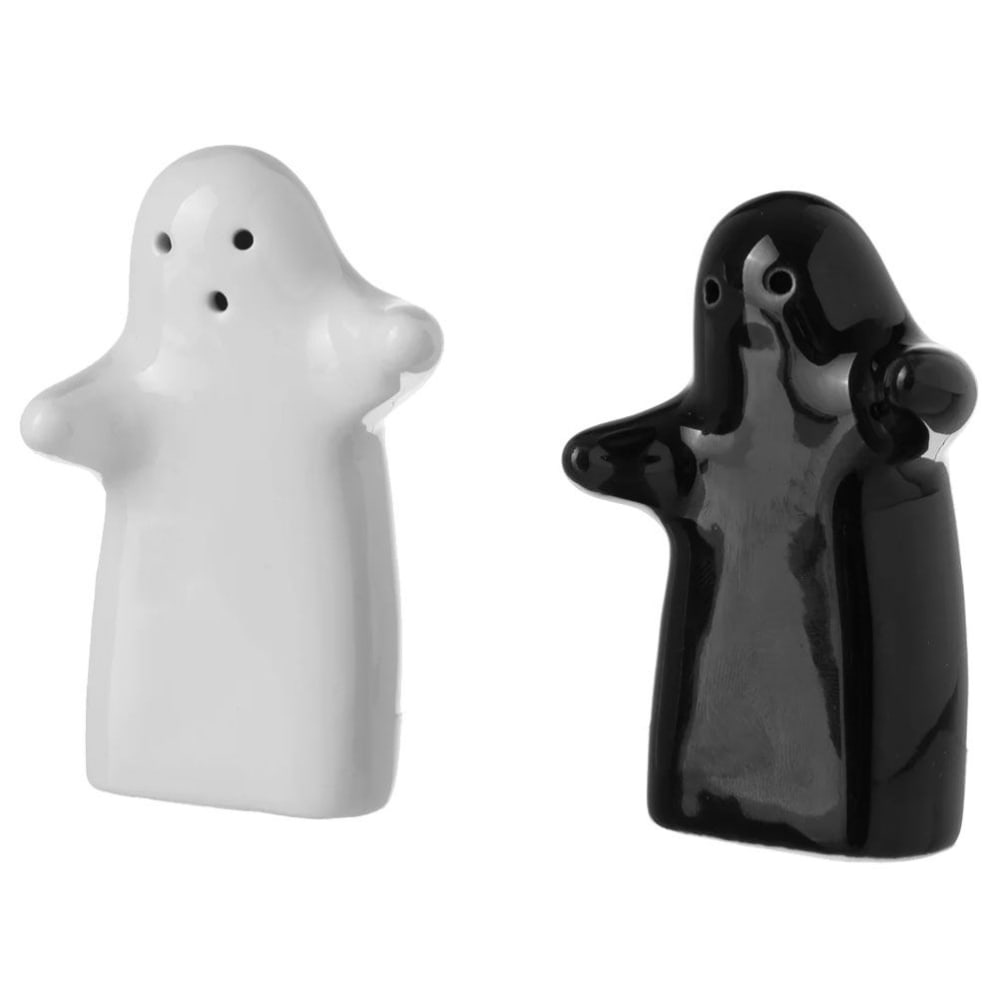 Salière et poivrière couple noir et blanc en céramique - Maisons du Monde