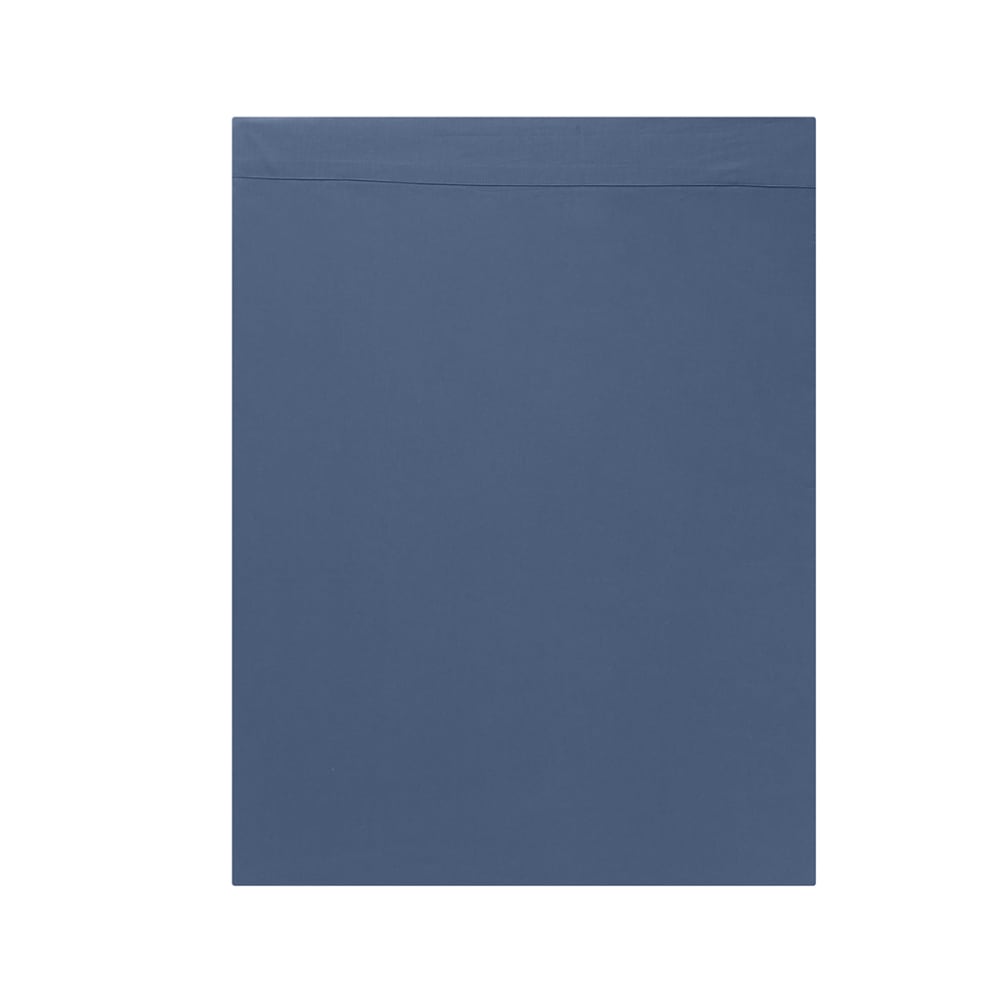 Drap plat coton bleu 270x310 cm — vue 3