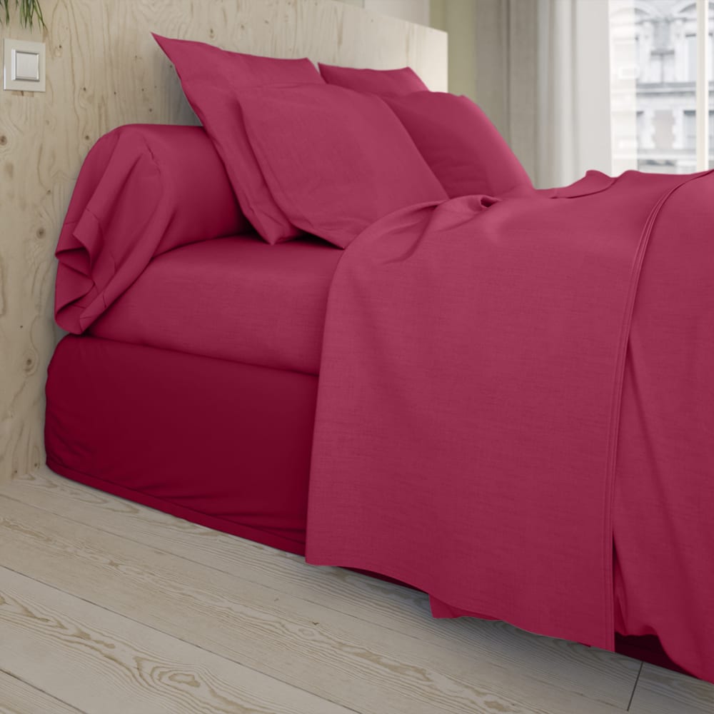 Drap plat   coton fuchsia 180x290 cm