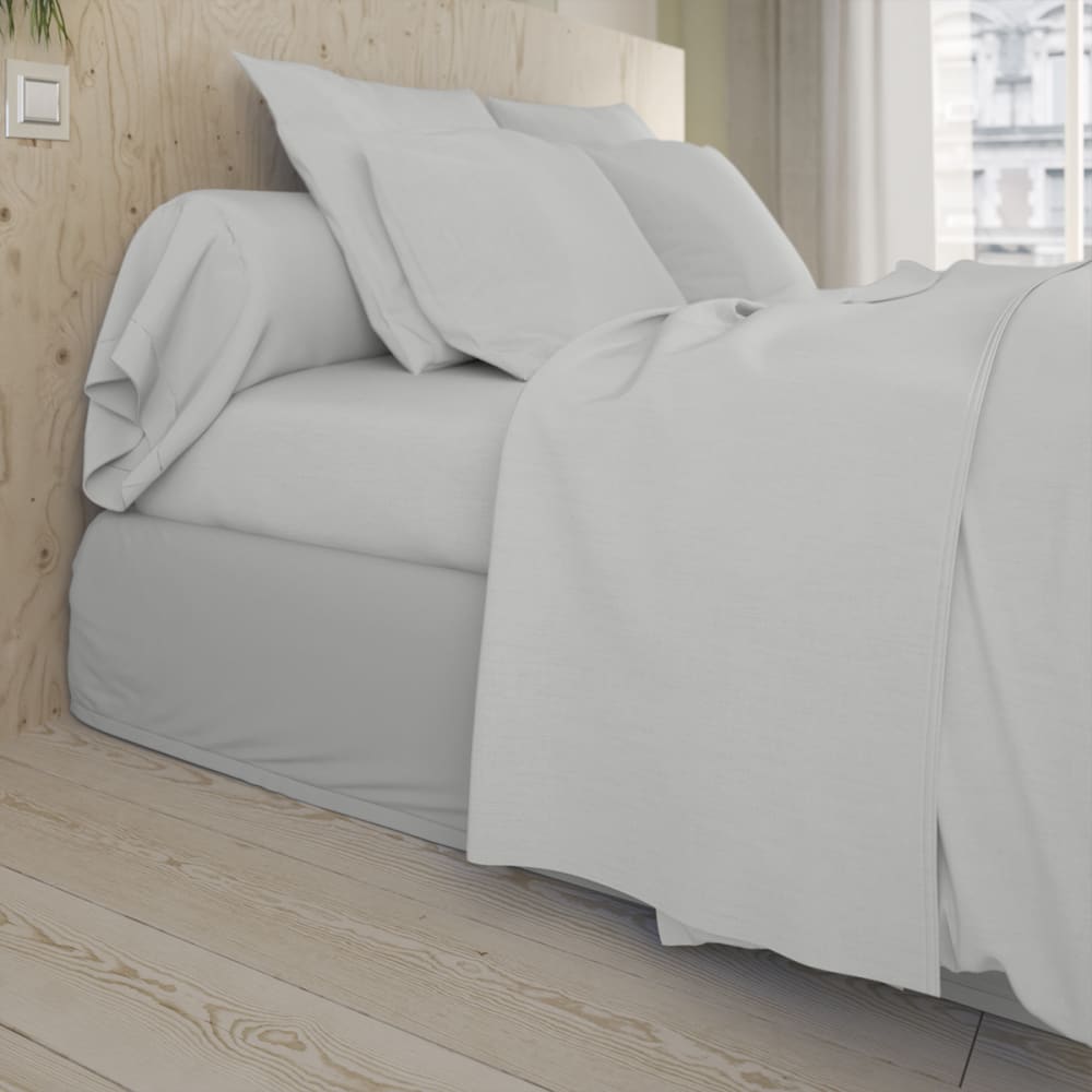 Drap plat   coton gris perle 270x310 cm