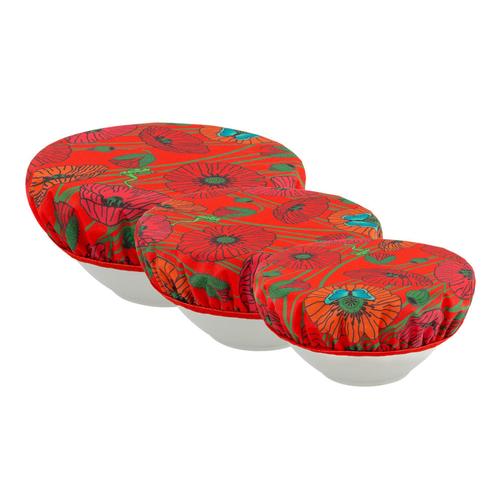 Set de 3 couvre bols rouge tissu enduit 25 x 25 x 1 cm Set de 3 couvre bols rouge tissu enduit 25 x 25 x 1 cm
