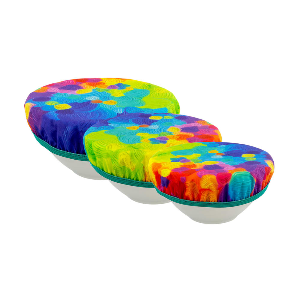 Set de 3 couvre bols multicolore tissu enduit 25 x 25 x 1 cm Set de 3 couvre bols multicolore tissu enduit 25 x 25 x 1 cm