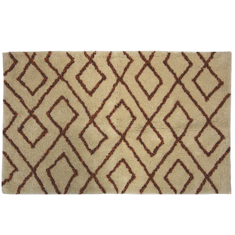 Tapis de bain déco géométrique coton 50x80cm
