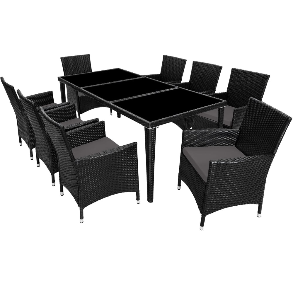 Salon de jardin aluminium anti UV 2 sets de housse noir polyester