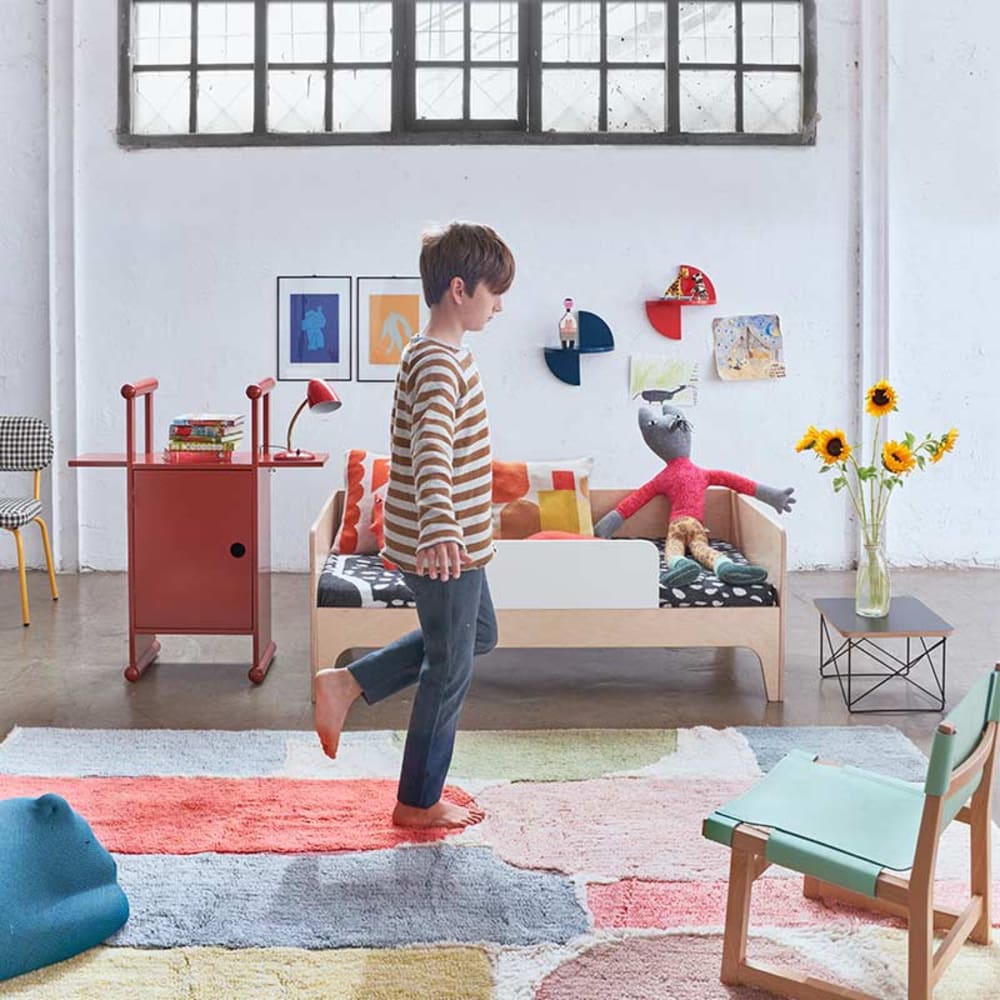 Tapis en laine lavable bleu et rose 240x170 - Maisons du Monde