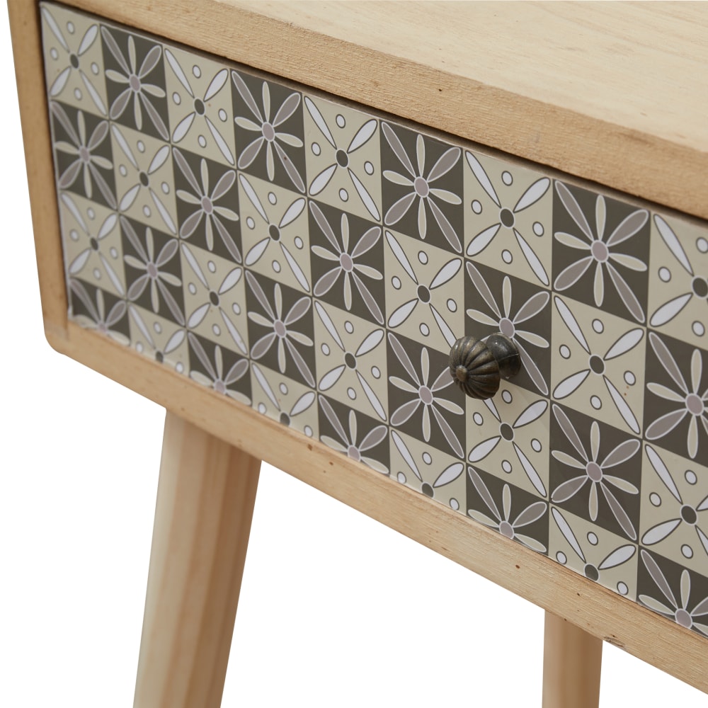 Mesita de noche con 1 cajón en madera marrón - Maisons du Monde